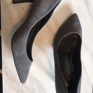 H&M faux suede gray heels